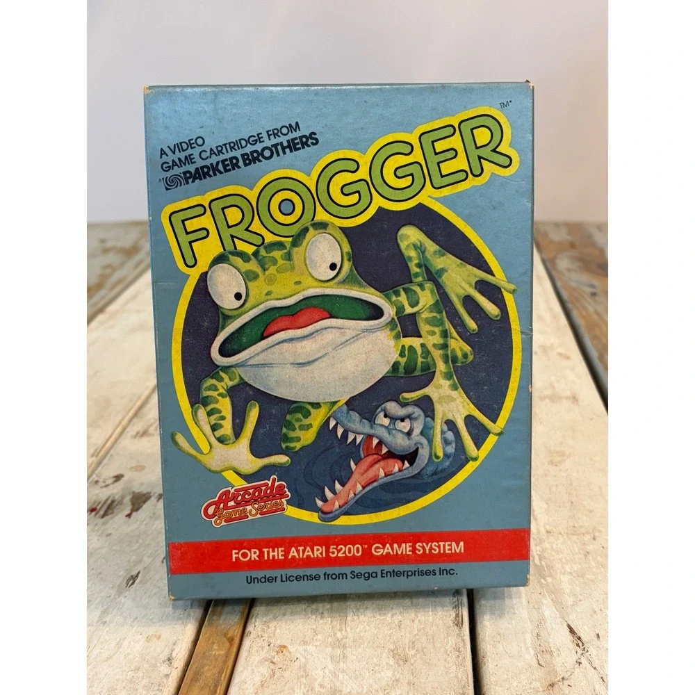 Frogger Atari 5200 Parker Brothers Arcade Game Complete Box Manual Overlays 9530